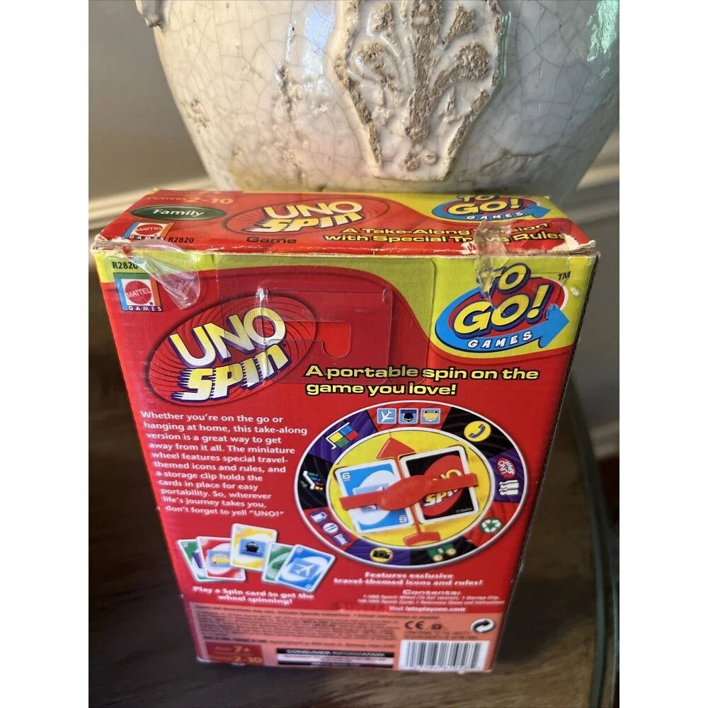 New! UNO Spin To Go! Games Card Game Brand New Mattel 2009 Travel Rare!